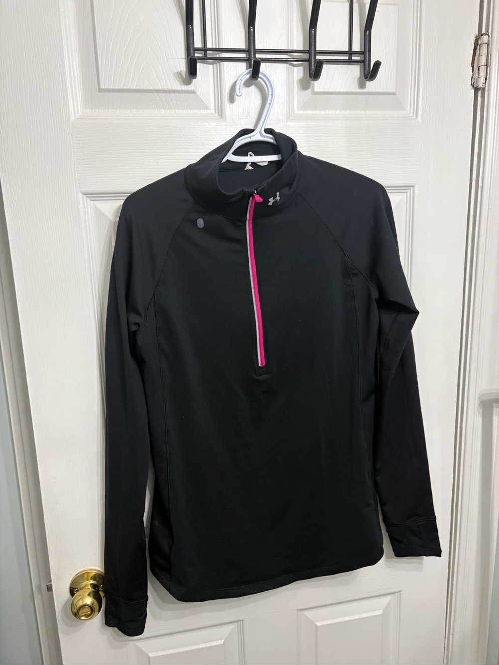 Under Armour Black Quarter-Zip Top with Pink Zip